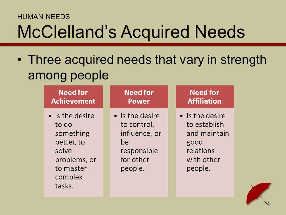McClellands Theory of Needs